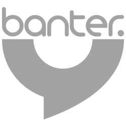 Banter Media logo in gray.